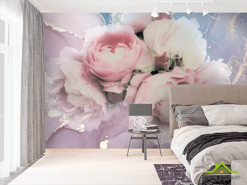 Фотошпалери Півонії з флюїдом