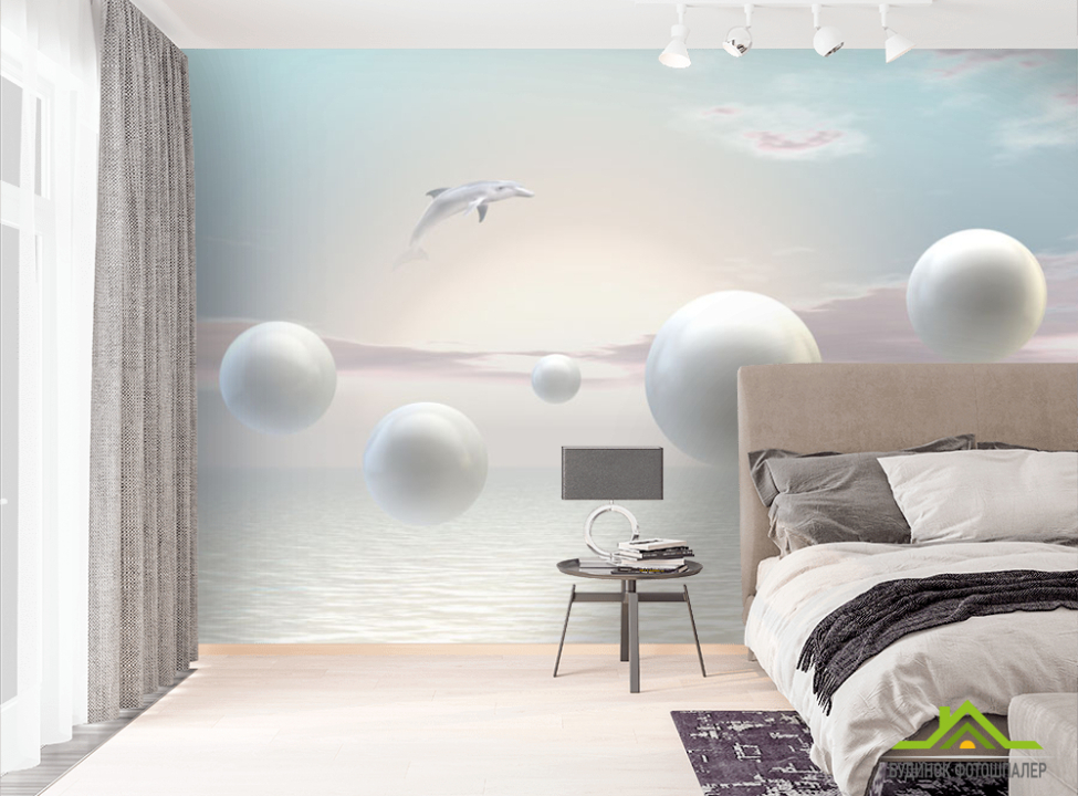 выбрать Фотошпалери Кулі з дельфінами Фотошпалери 3Д на стіну