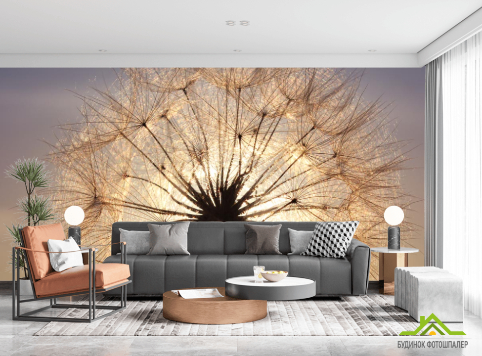 выбрать Фотообои одуванчик на солнце Фотообои Одуванчики на стену