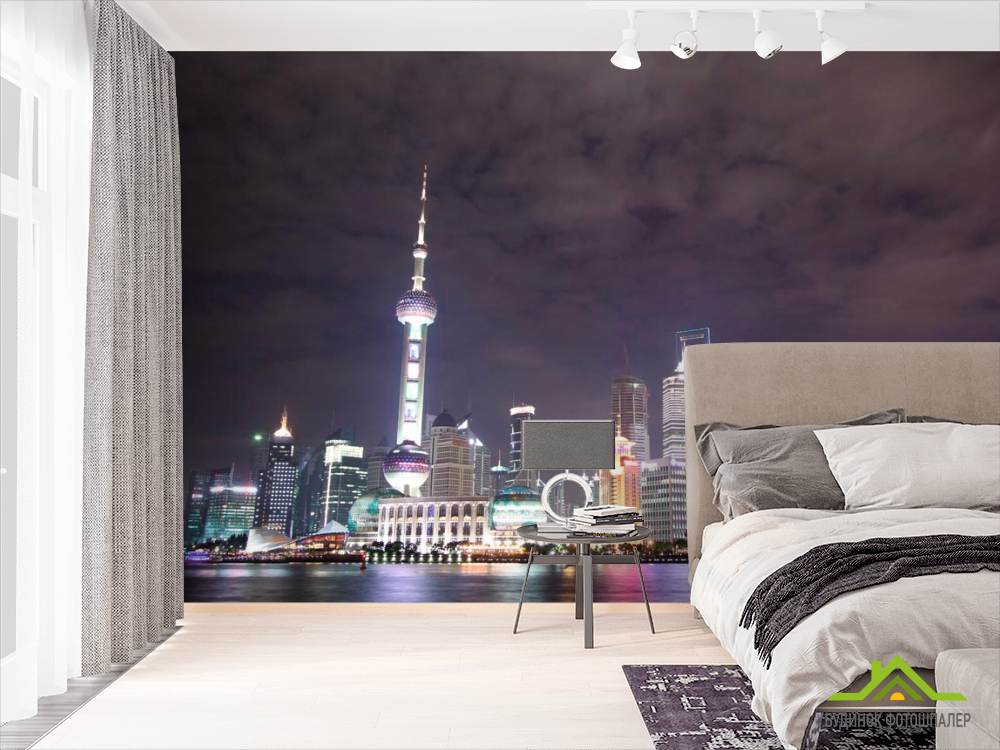 Фотошпалери Вода, місто, небо