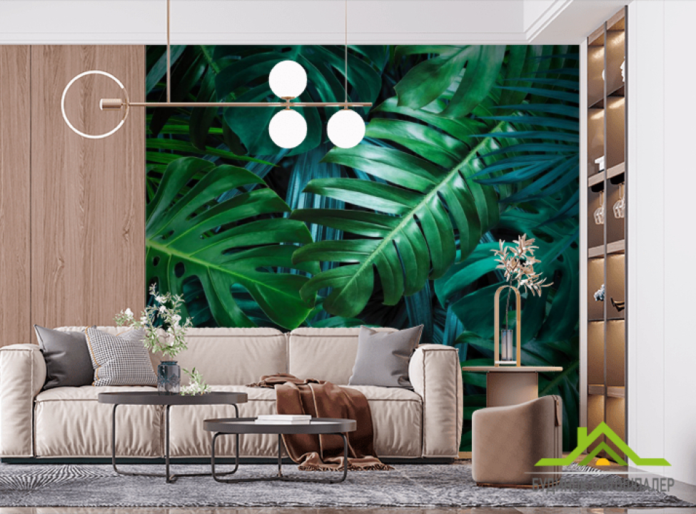 выбрать Фотошпалери листя монстери Фотошпалери тропічні листя на стіну
