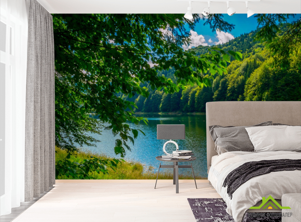 выбрать Фотообои зеленые деревья над рекой Фотообои Природа на стену