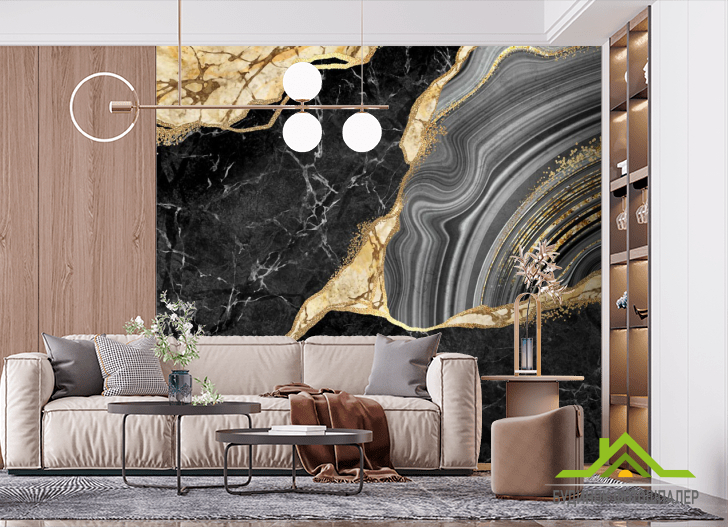 Фотошпалери флюїд з золотом