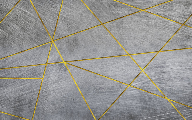 Фотообои серая стена с золотом