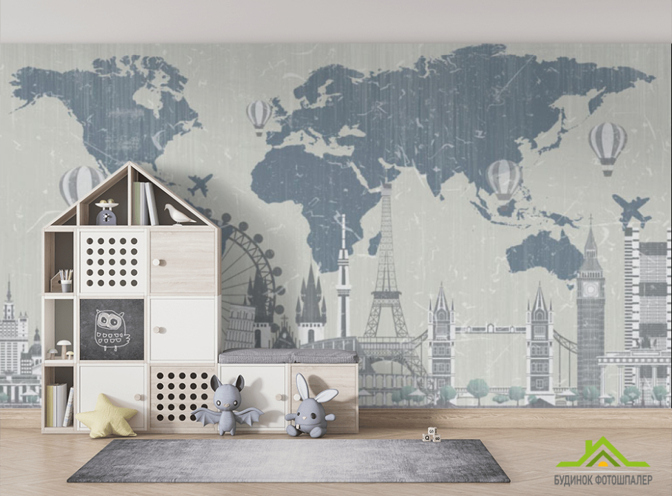 выбрать Фотошпалери Карта вінтажна Фотошпалери Розвиваючі карти на стіну