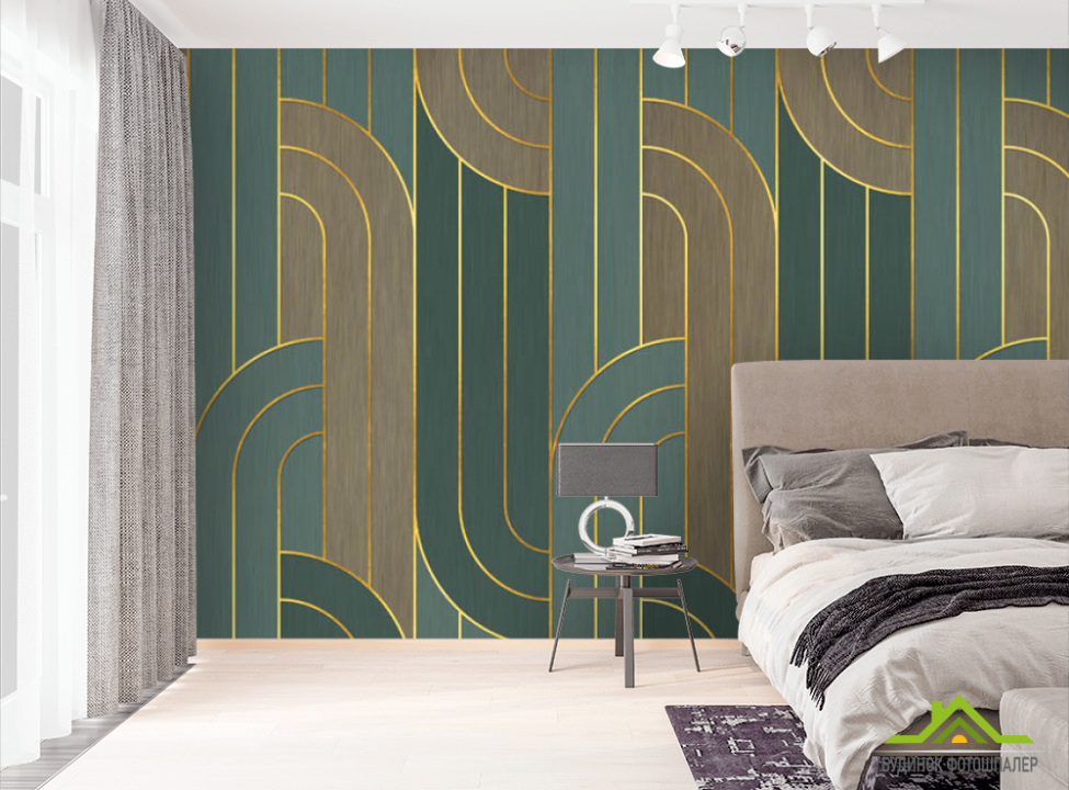 выбрать Фотообои Бирюзовая геометрия 3d Фотообои Геометрия на стену