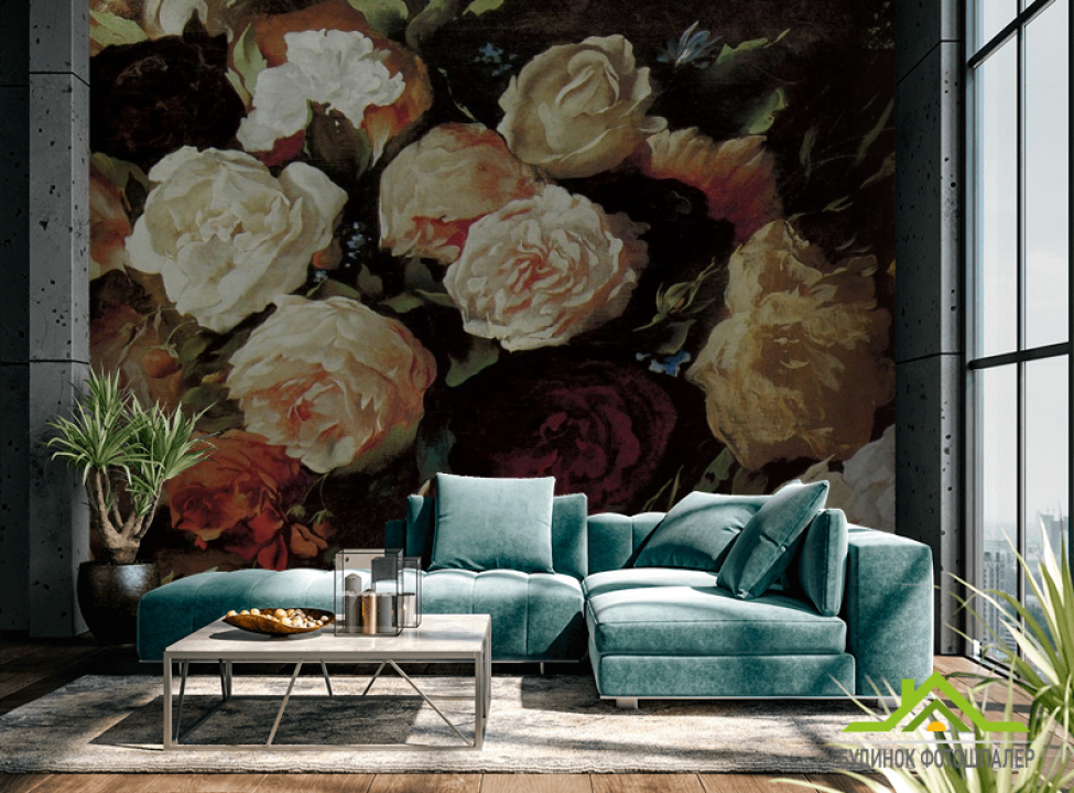 выбрать Фотообои Винтажные красивые цветы Фотообои Цветы на стену