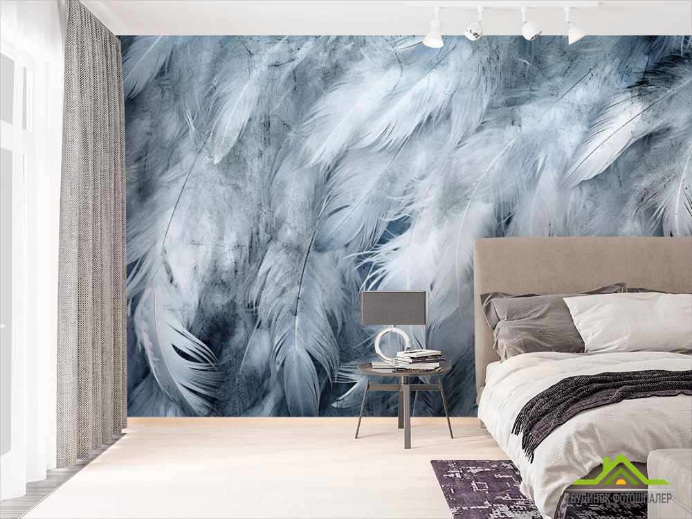 Фотошпалери Пір'я сині