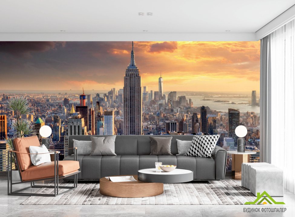 выбрать Фотообои Город на закате Фотообои Город на стену