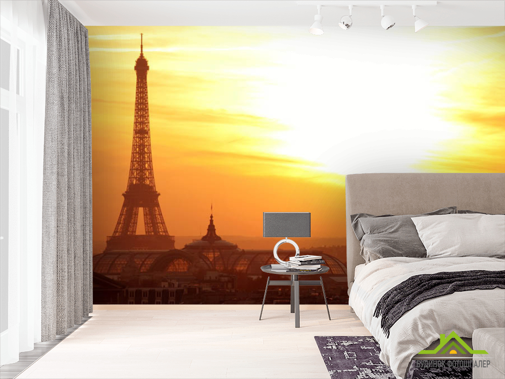 Фотошпалери захід в Парижі