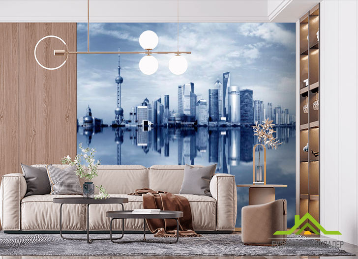 Фотошпалери Місто в синяві