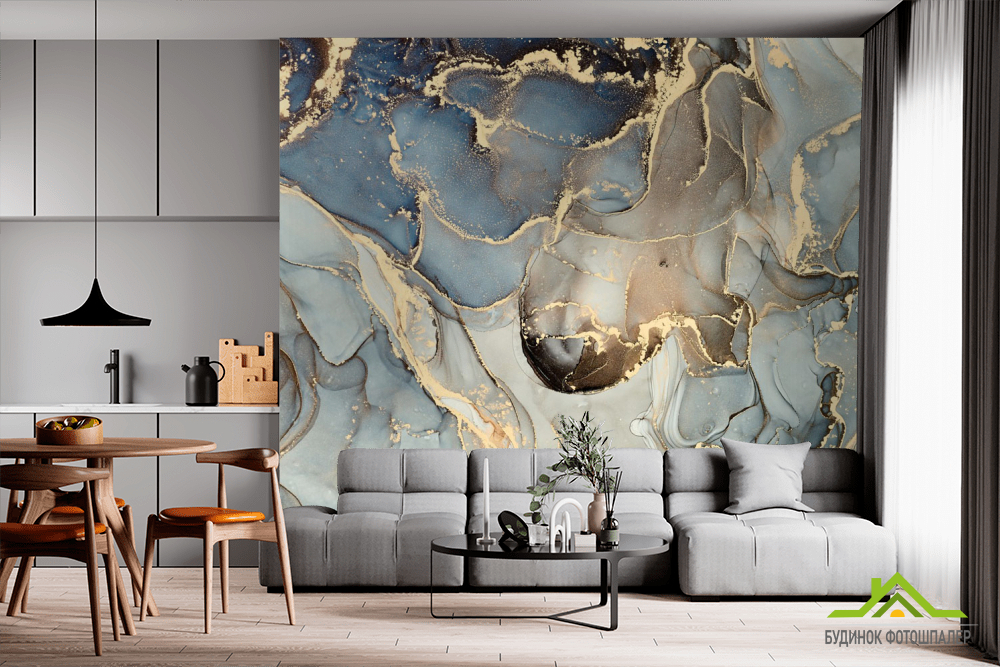 Фотошпалери флюїд з золотом