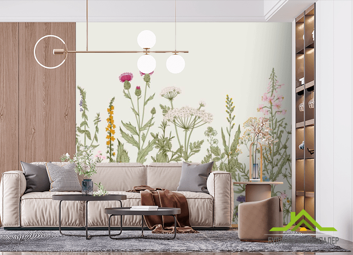 Фотошпалери трава і квіточки