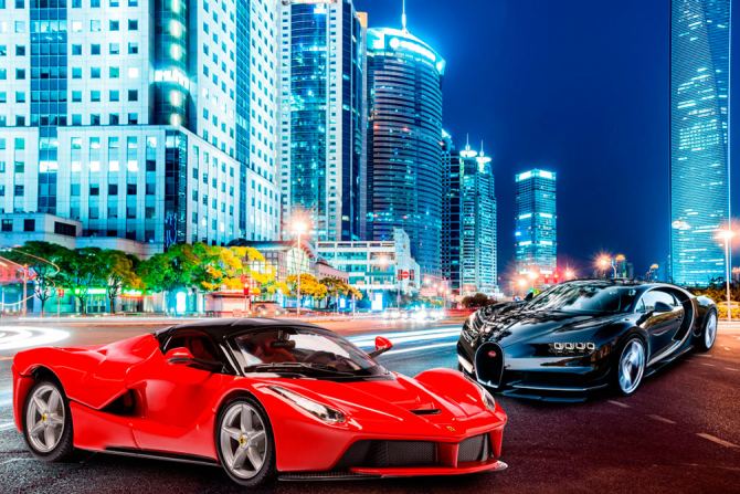 Фотошпалери Машини на тлі міста