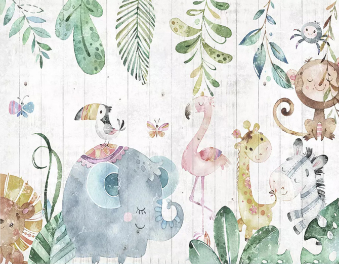 Фотошпалери Акварельні тварини
