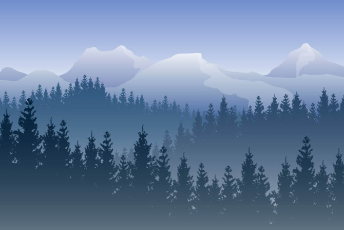 Фотошпалери ліс в тумані