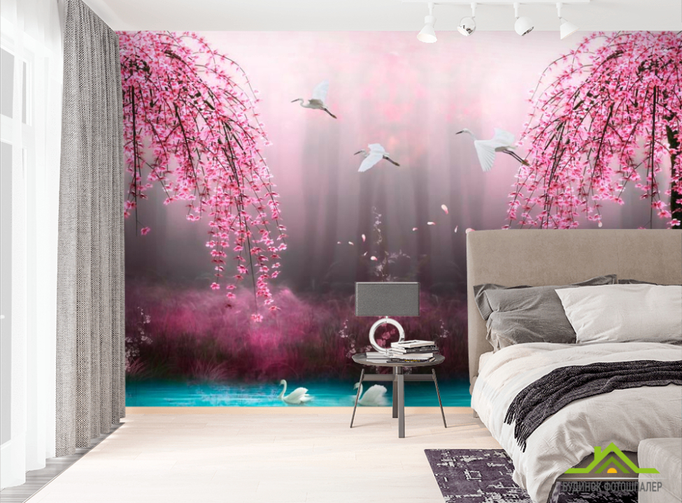 выбрать Фотошпалери Квітучі дерева Фотошпалери Рожеві дерева на стіну