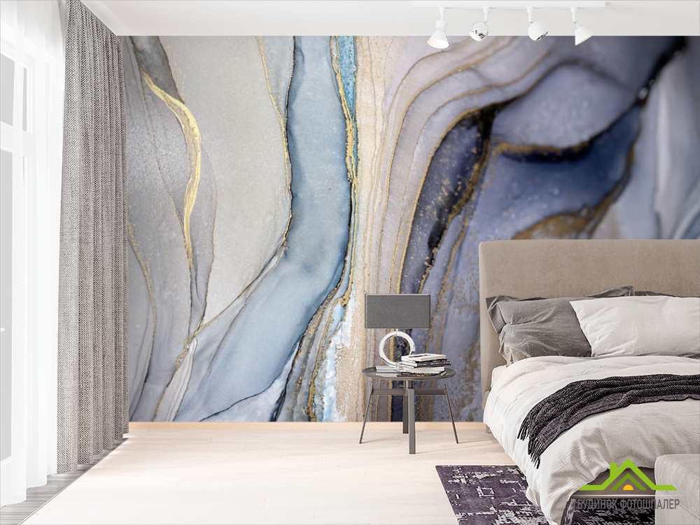 Фотошпалери fluid art в сірих відтінках