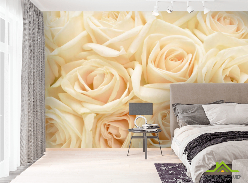 выбрать Фотообои кремовые розы Фотообои Розы на стену