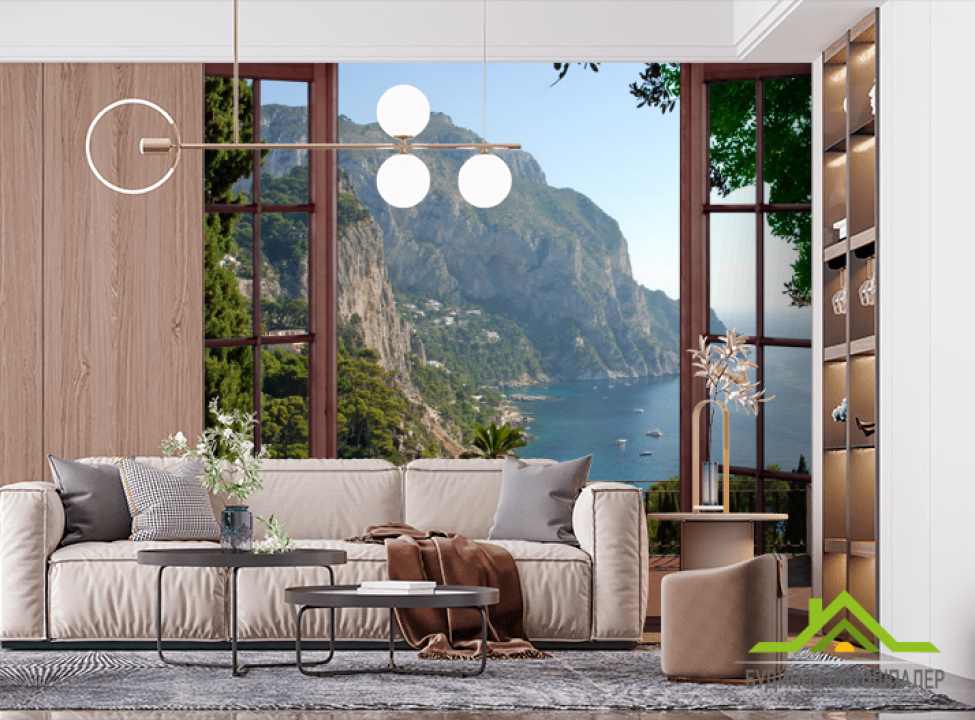 выбрать Фотошпалери Чорне море за вікном Фотошпалери Вид з вікна на стіну